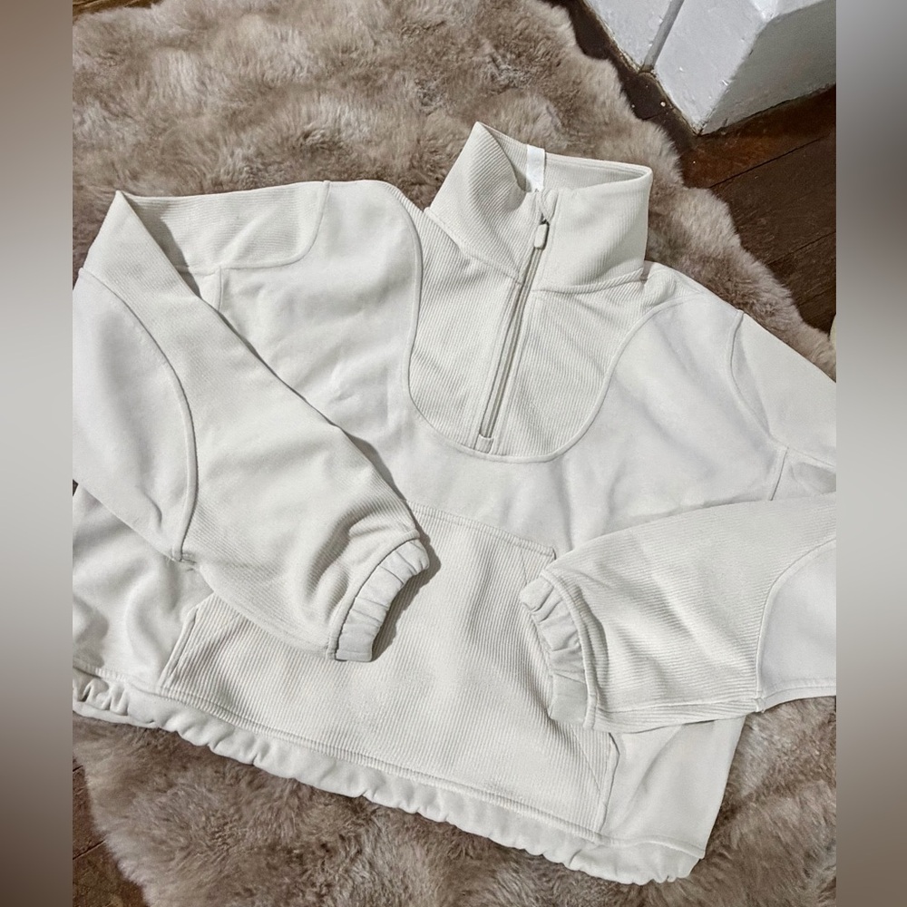 Lululemon Brushed Softstreme White Opal Half Zip